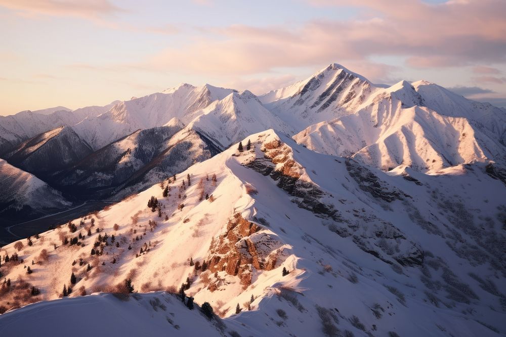 Snow landscape mountain outdoors. AI generated Image by rawpixel.