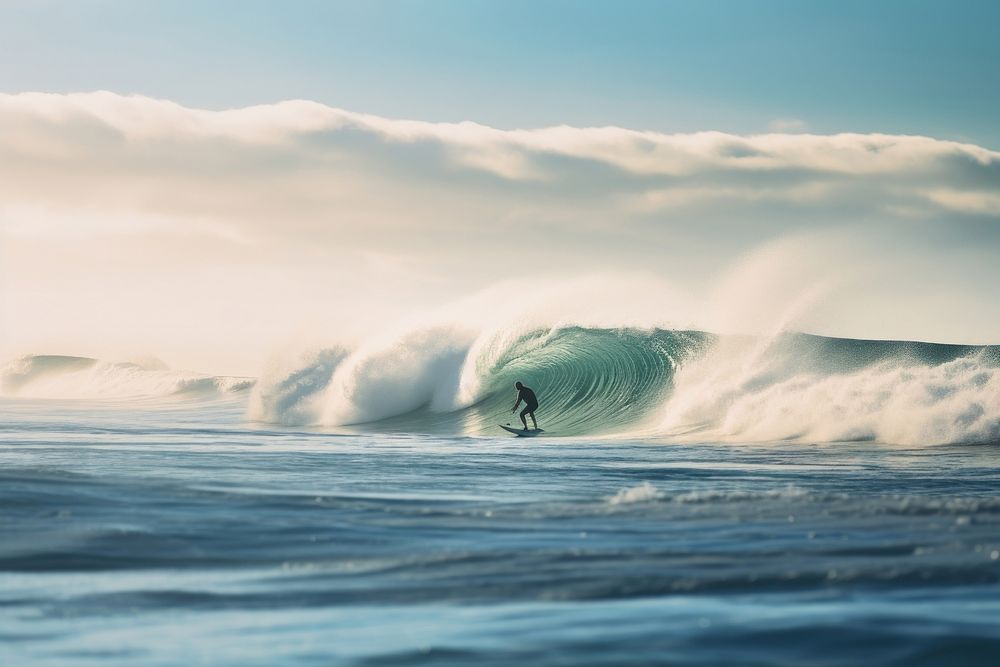 Ocean outdoors surfing nature. AI generated Image by rawpixel.