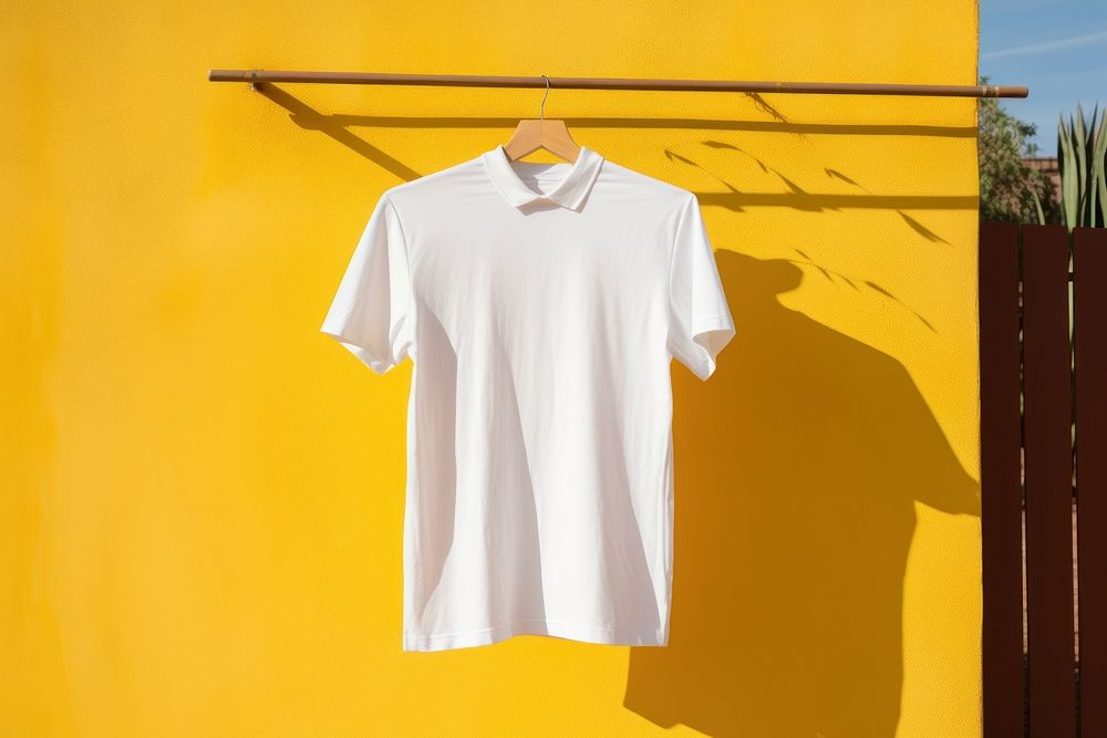 T-shirt hanging sleeve yellow. 