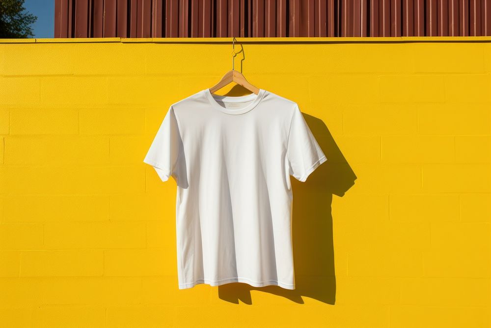 T-shirt sleeve yellow white. AI generated Image by rawpixel.