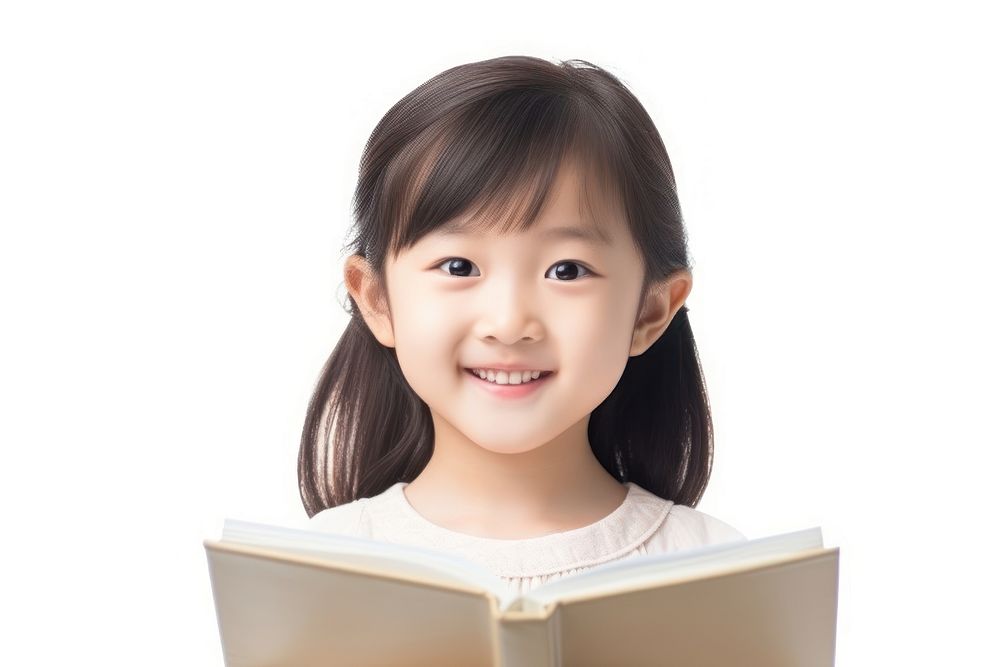 Child portrait reading smile. AI generated Image by rawpixel.