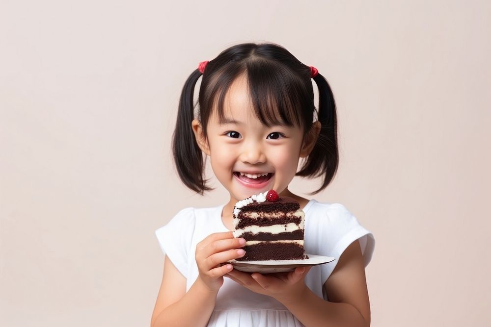 Child cake portrait dessert. 