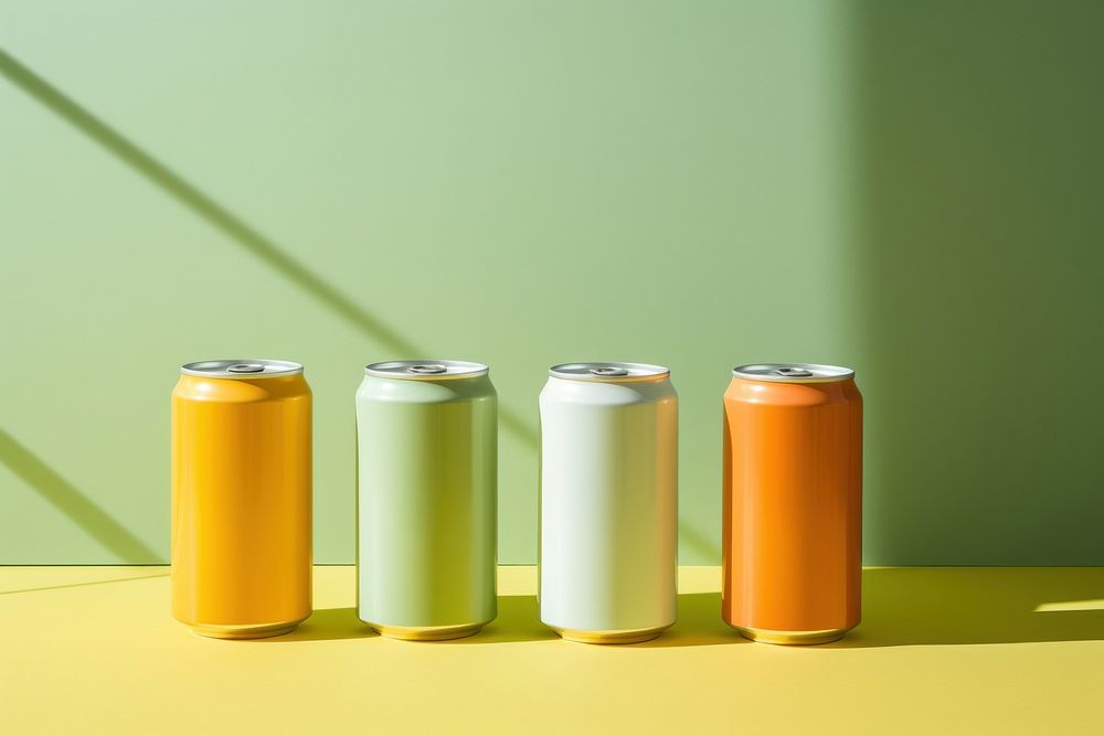 Yellow green tin refreshment. AI generated Image by rawpixel.