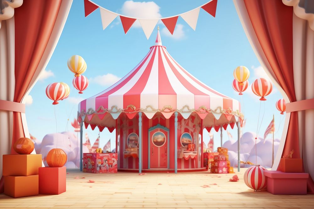 Cartoon circus architecture celebration. AI generated Image by rawpixel.