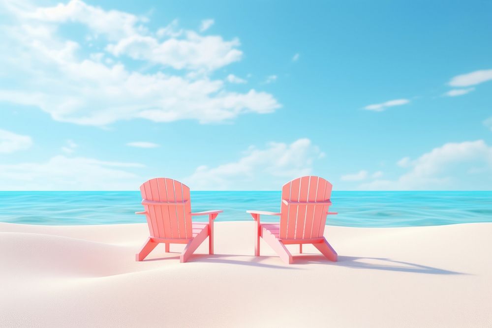 Beach furniture outdoors horizon. AI generated Image by rawpixel.