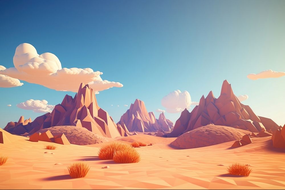 Landscape mountain outdoors desert. AI generated Image by rawpixel.