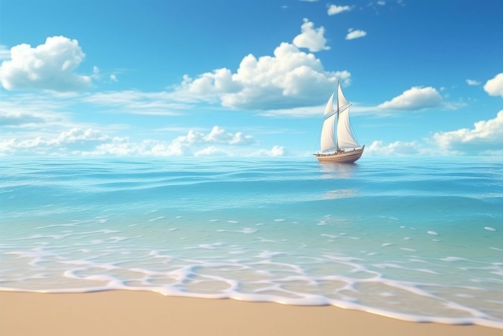 Sea backgrounds sailboat outdoors. 