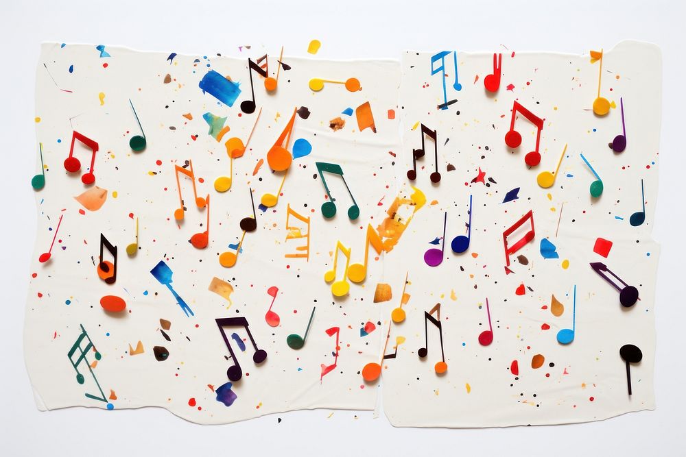 Paper confetti symbol music. AI generated Image by rawpixel.