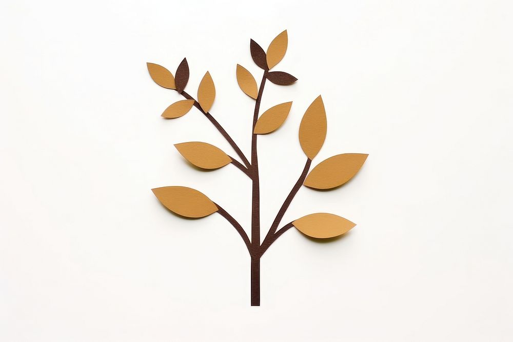 Plant leaf art white background. AI generated Image by rawpixel.