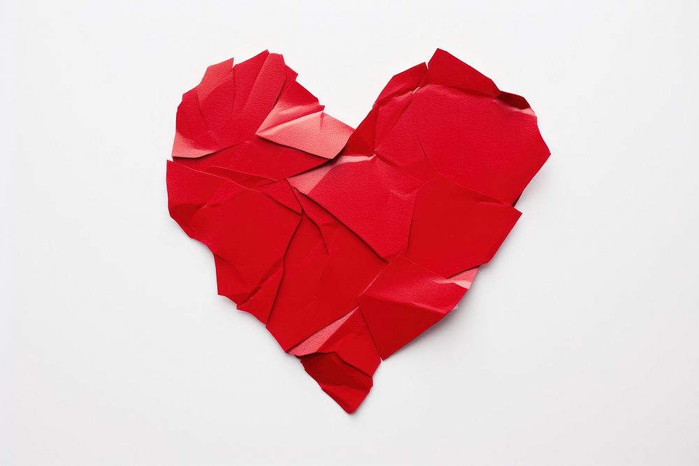 Paper heart white background clothing. AI generated Image by rawpixel.