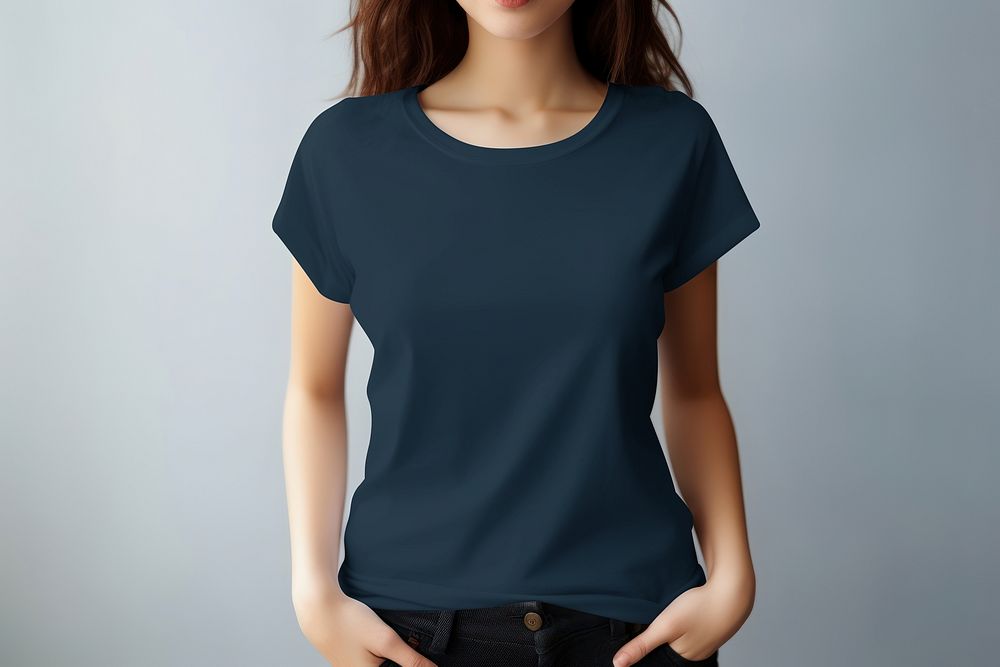 Blue crewneck t-shirt, design resource