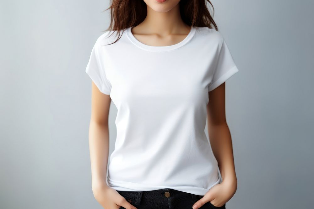 T-shirt fashion white adult. AI | Free Photo - rawpixel