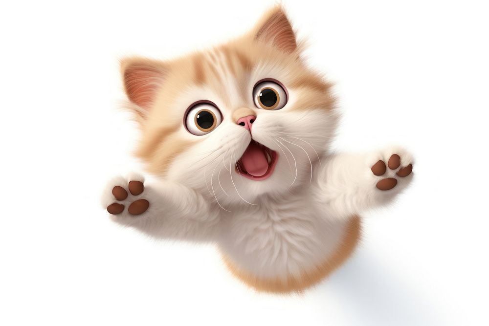 Cartoon mammal animal kitten. AI generated Image by rawpixel.