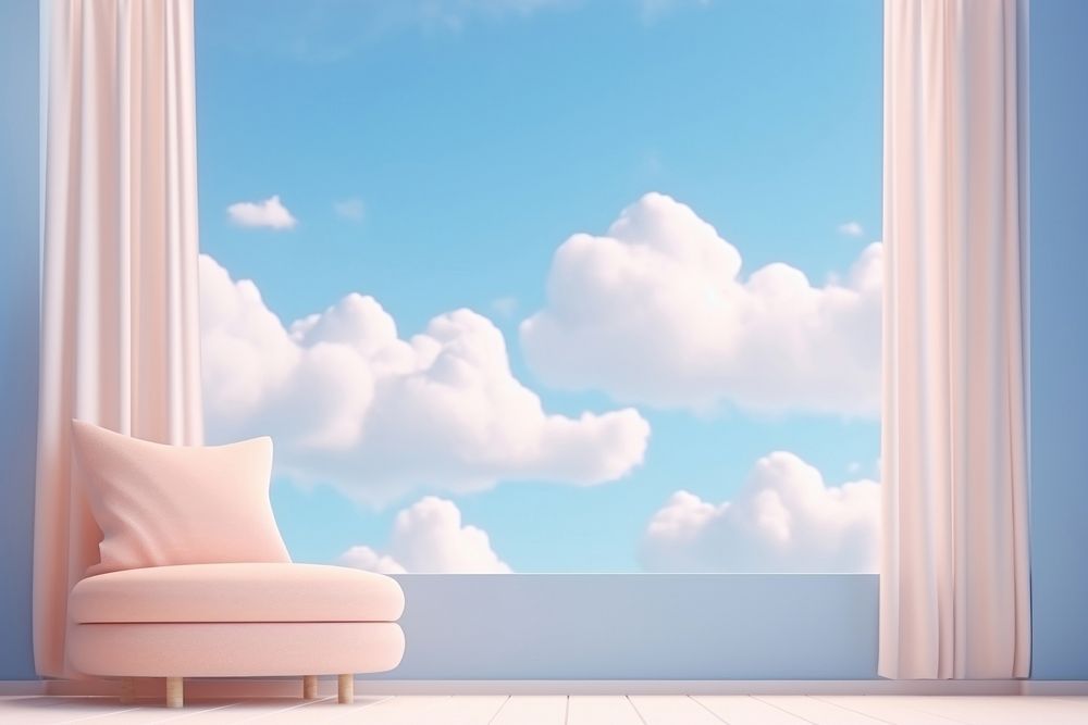 Sky backgrounds furniture window. AI generated Image by rawpixel.
