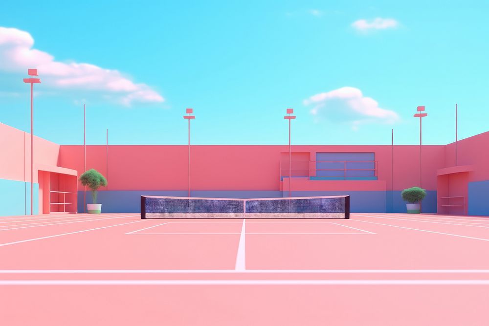 Tennis sports tennis court architecture. AI generated Image by rawpixel.