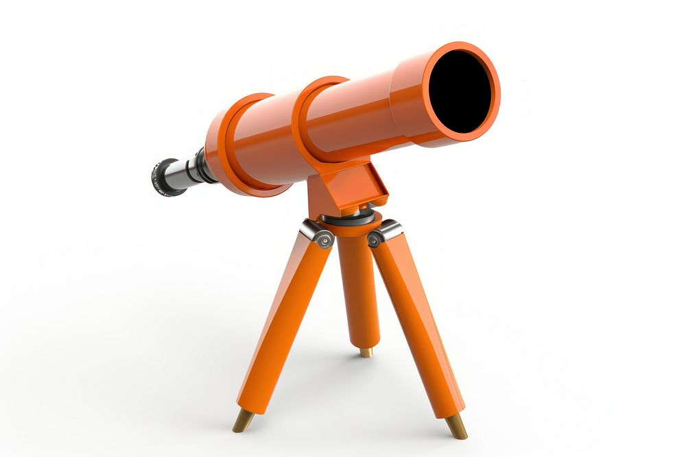 Telescope white background surveillance binoculars. AI generated Image by rawpixel.