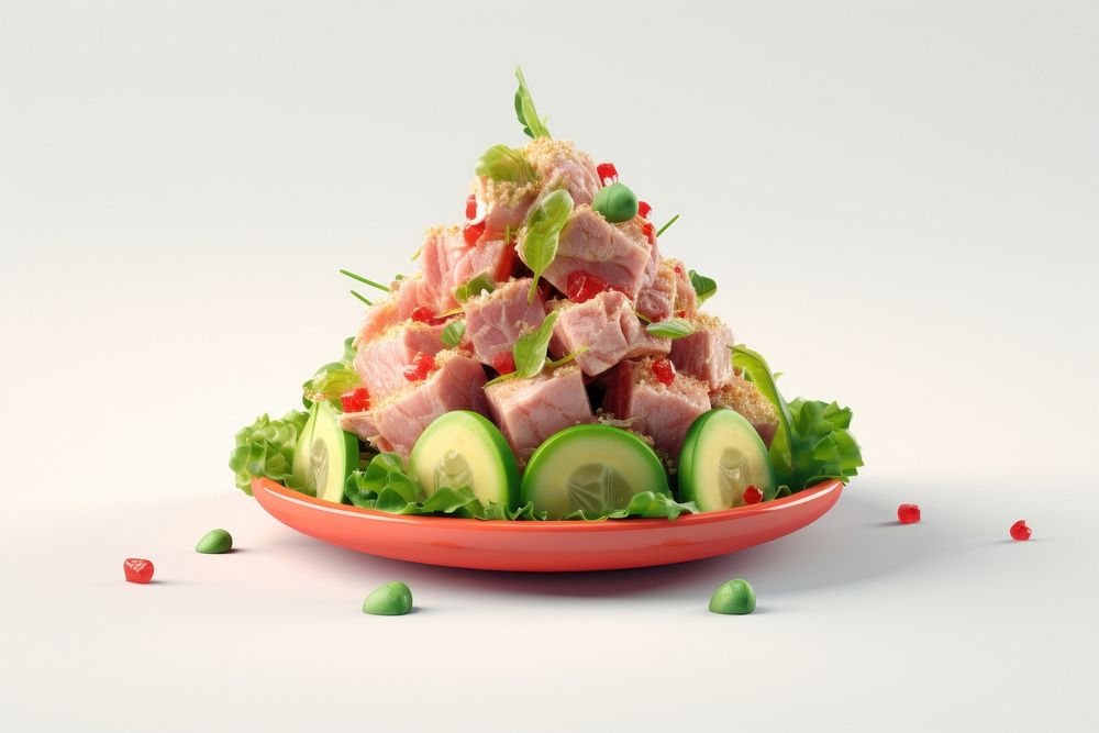 Salad food meat meal. AI generated Image by rawpixel.