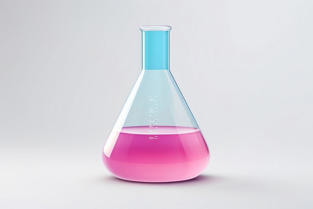 Science bottle glass white background. AI generated Image by rawpixel.