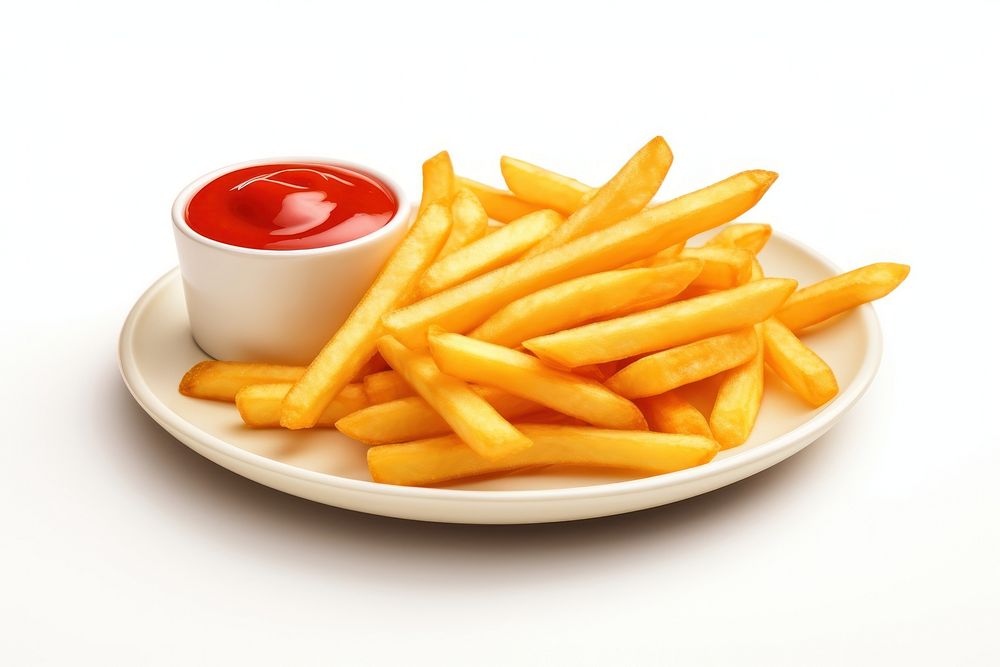 Ketchup sauce plate fries. AI generated Image by rawpixel.