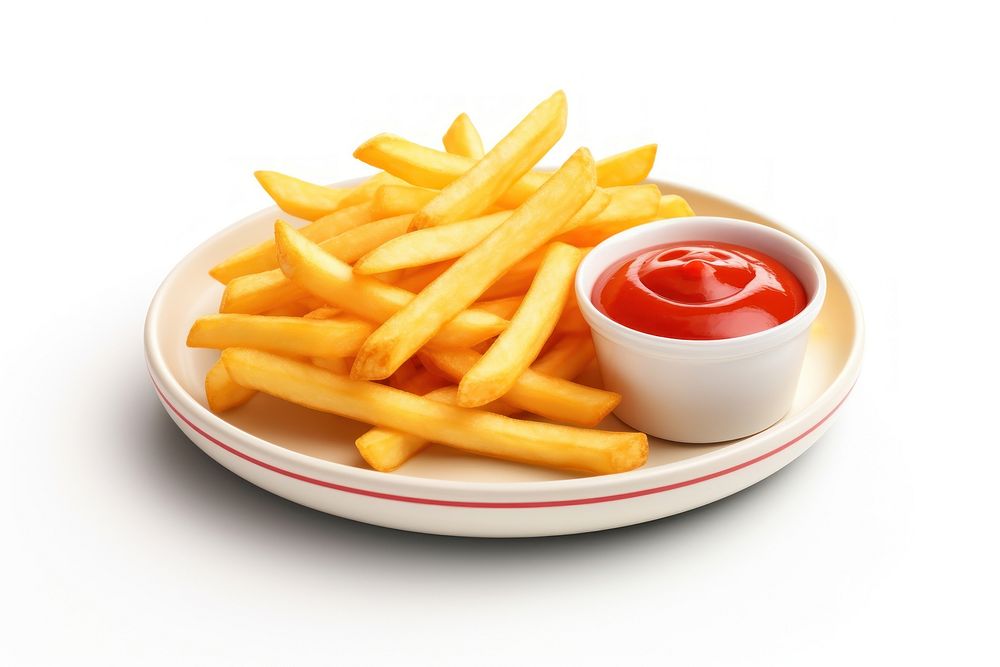 Ketchup sauce plate fries. AI generated Image by rawpixel.
