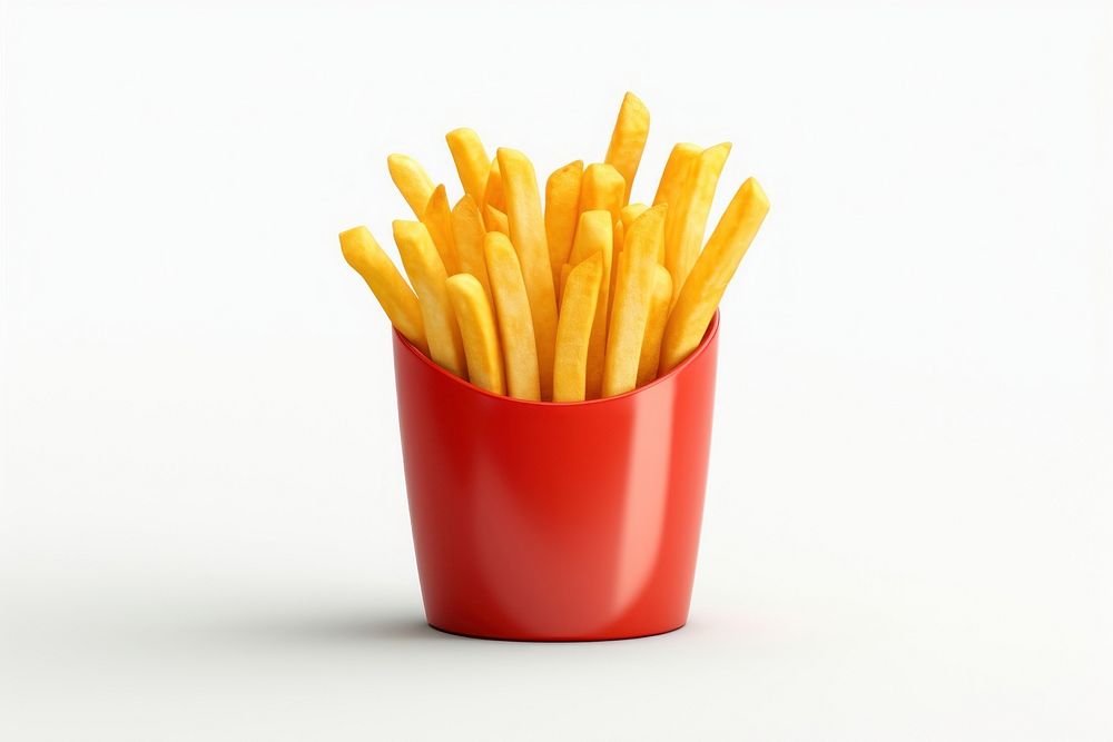 Fries food white background condiment. AI generated Image by rawpixel.