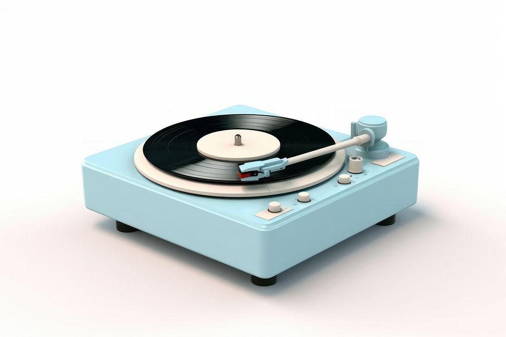 Electronics turntable white background gramophone. AI generated Image by rawpixel.