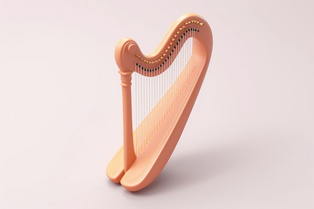 Harp white background medication accordion. AI generated Image by rawpixel.
