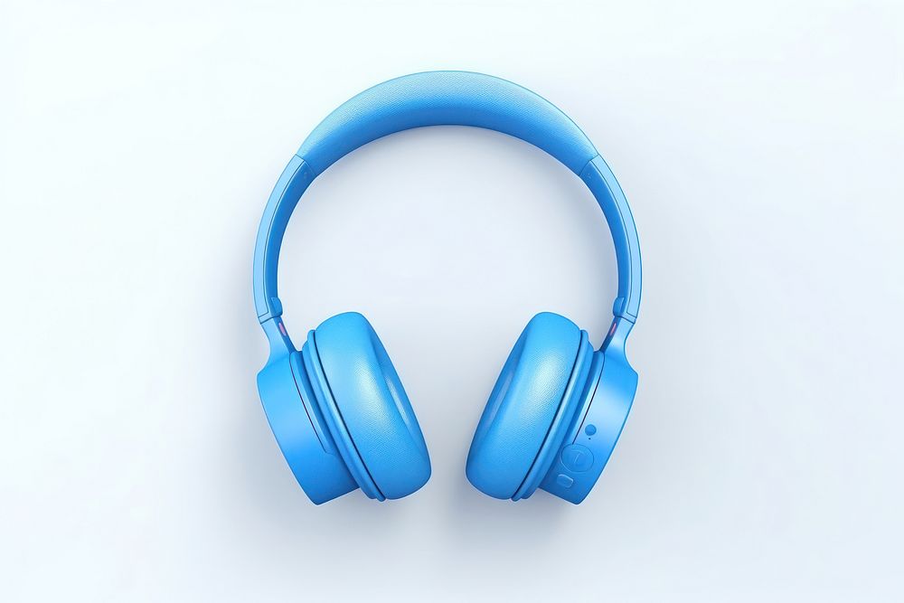 Headphones headset blue white background. AI generated Image by rawpixel.