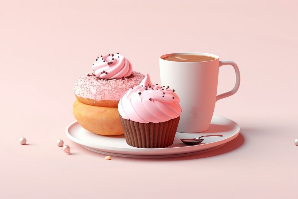 Cupcake dessert coffee cream. AI generated Image by rawpixel.