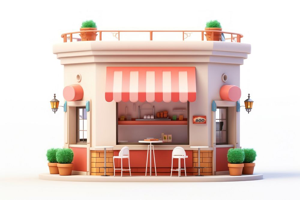 Restaurant kiosk architecture dollhouse. AI generated Image by rawpixel.