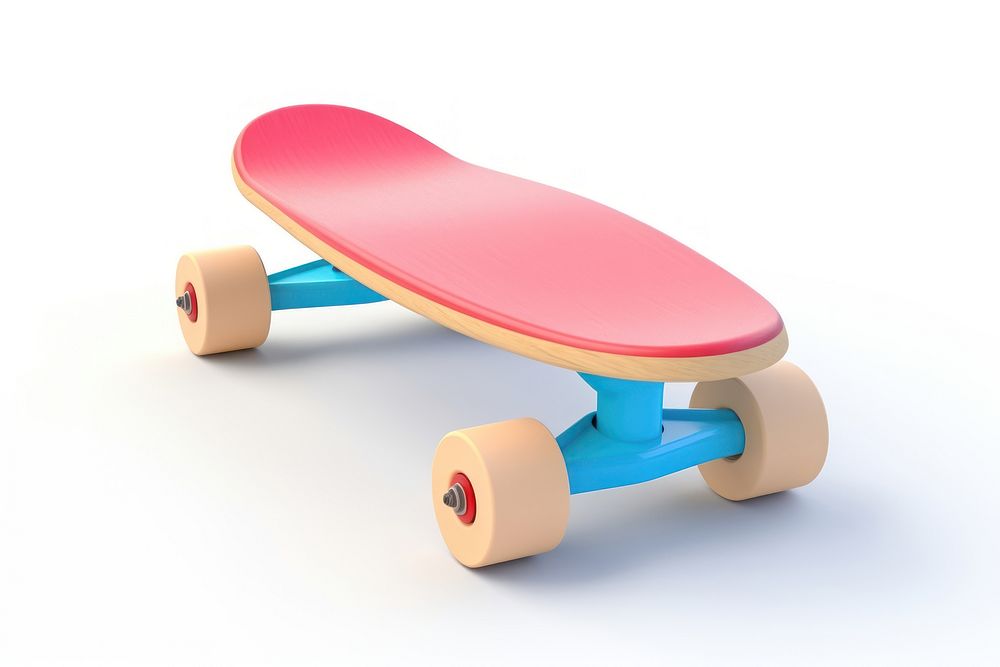 Skateboard longboard white background skateboarding. AI generated Image by rawpixel.
