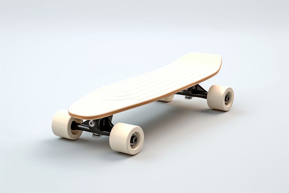 Skateboard longboard white background skateboarding. AI generated Image by rawpixel.