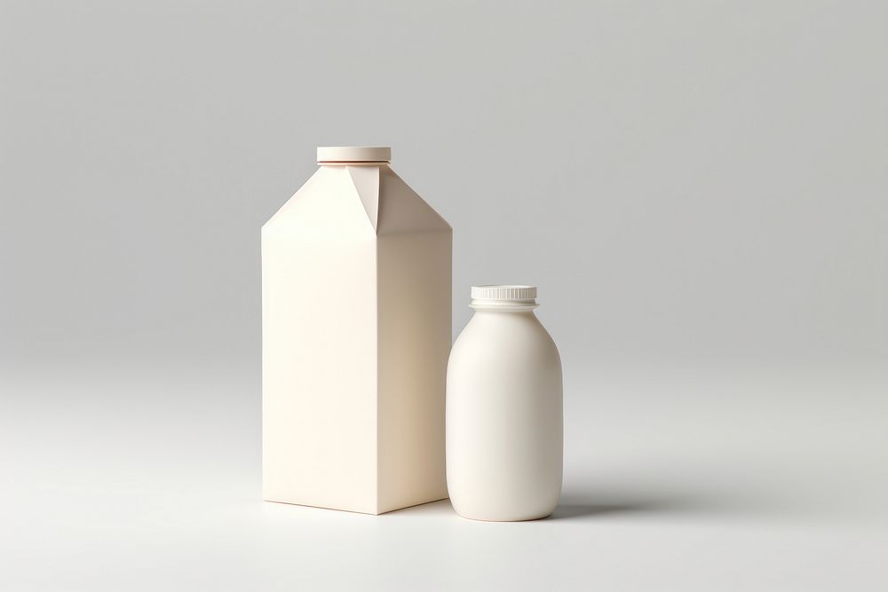 Bottle milk art white background. AI generated Image by rawpixel.