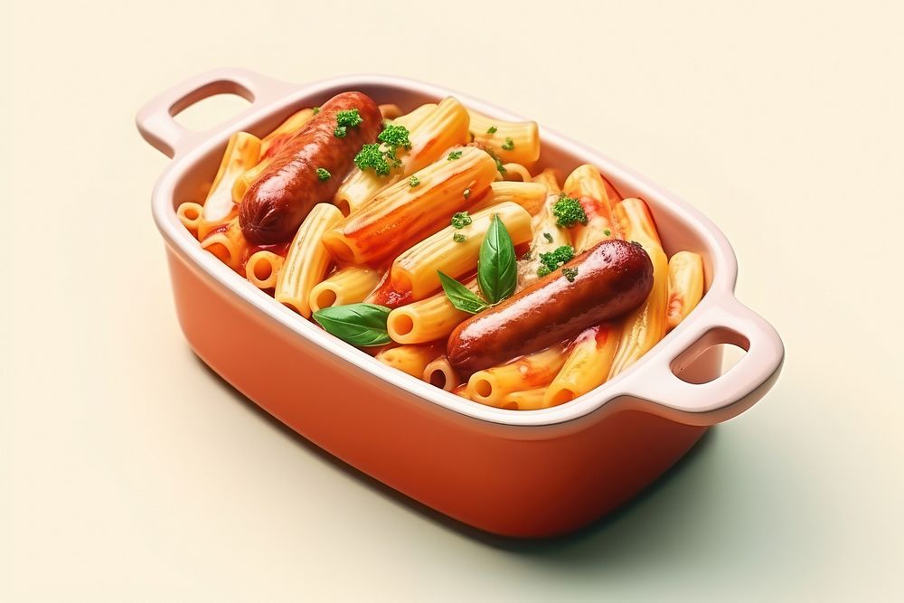 Pasta sausage food vegetable. 