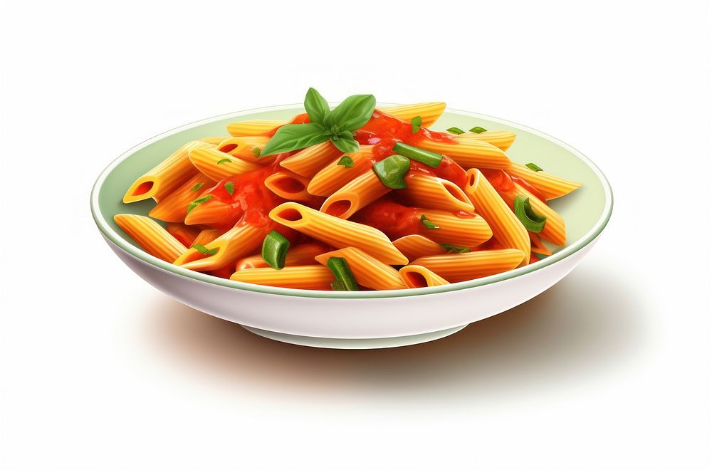 Vegetable penne pasta plate. AI generated Image by rawpixel.