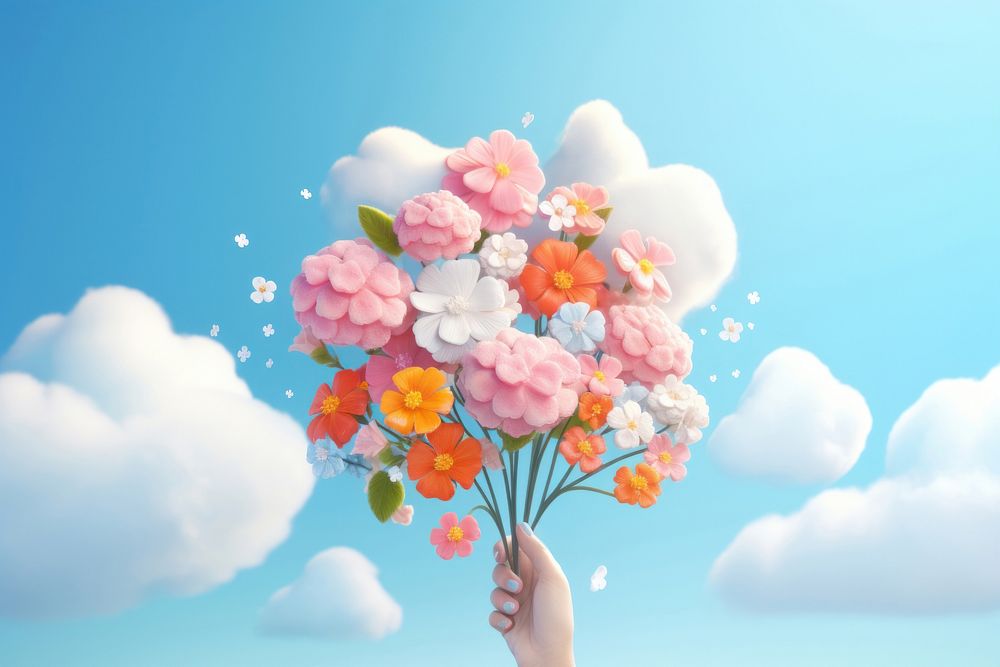 Flower outdoors holding nature. AI generated Image by rawpixel.