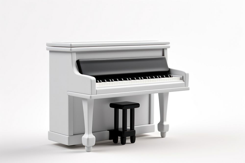 Piano keyboard white white background. AI generated Image by rawpixel.