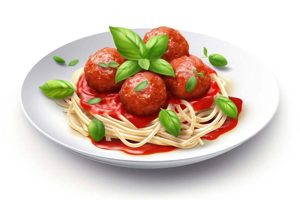Spaghetti meatball pasta food. AI generated Image by rawpixel.