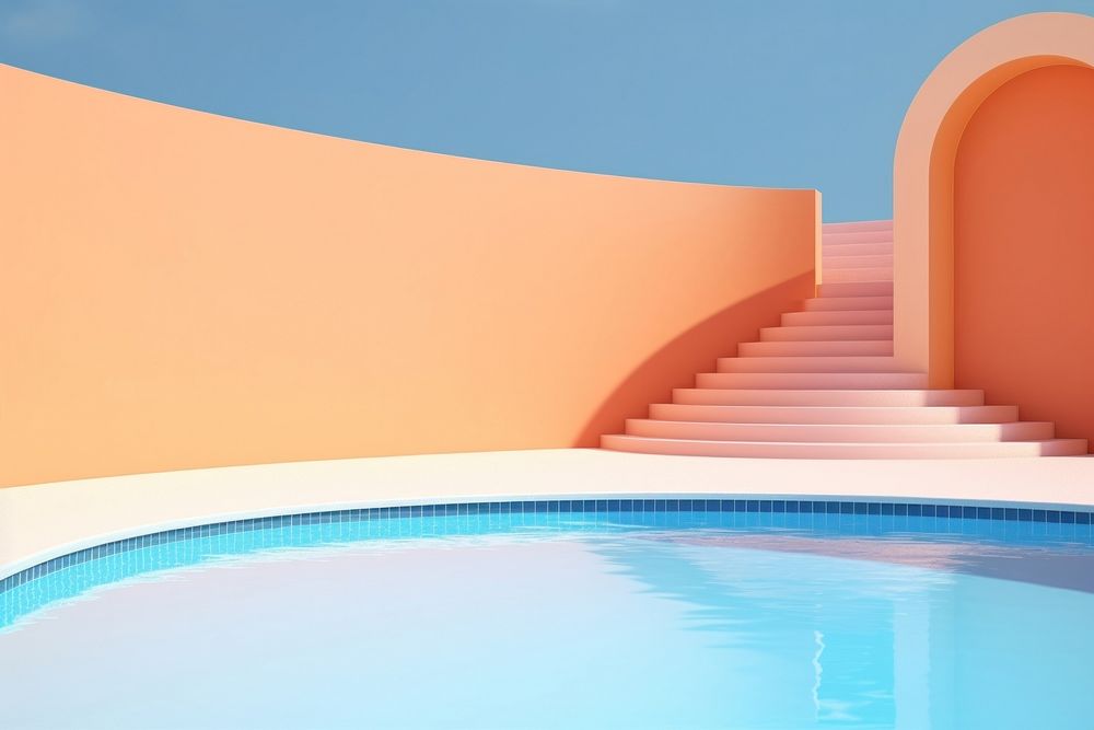 Architecture staircase outdoors pool.