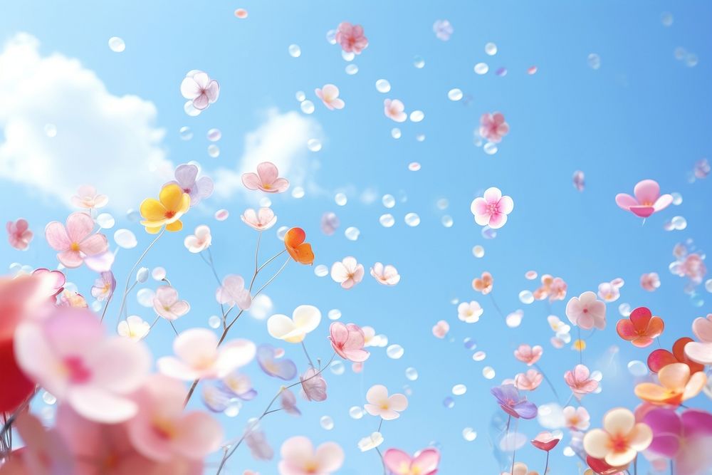 Flower sky backgrounds outdoors. AI generated Image by rawpixel.