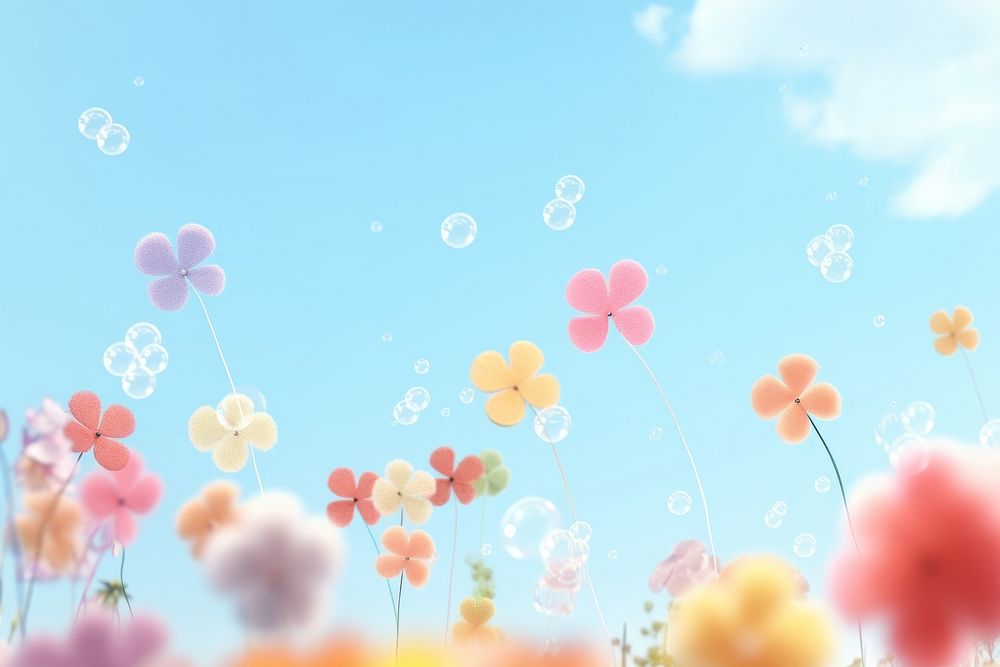 Flowers sky backgrounds outdoors. AI generated Image by rawpixel.