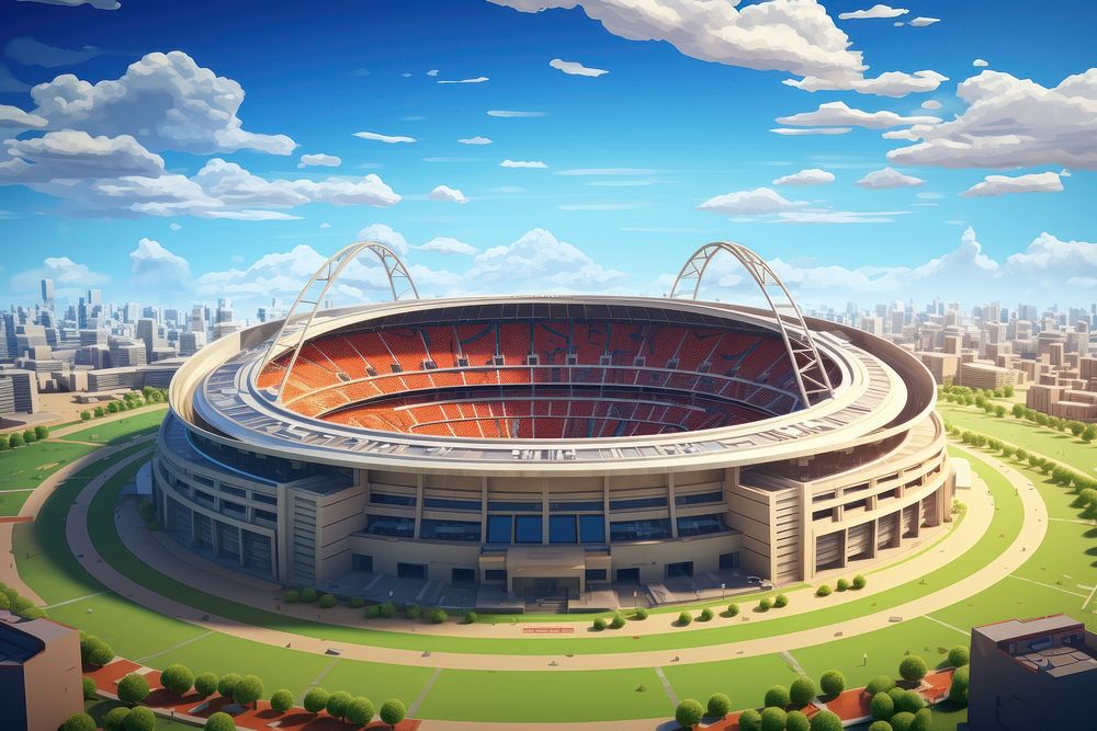 Stadium architecture outdoors building. AI generated Image by rawpixel.