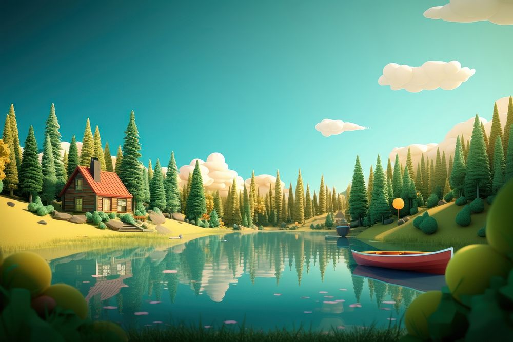 Landscape outdoors cartoon nature. AI generated Image by rawpixel.