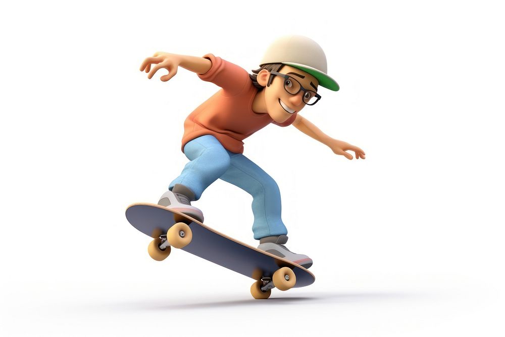 Skateboard footwear cartoon white background. AI generated Image by rawpixel.
