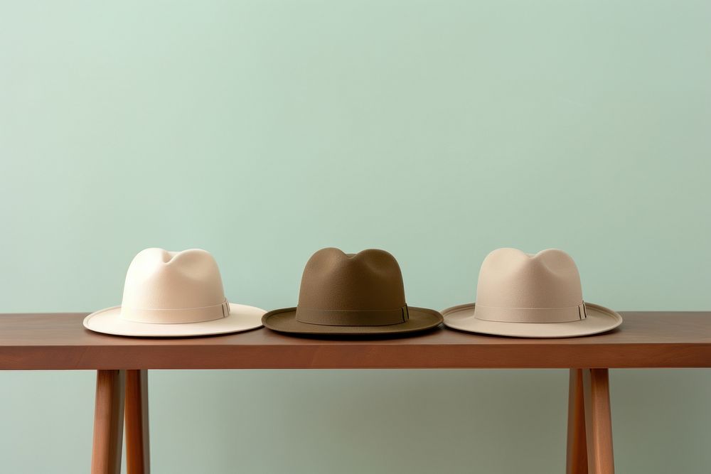 Table brown hat headwear.