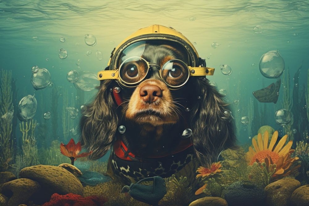 Underwater swimming outdoors animal. AI generated Image by rawpixel.