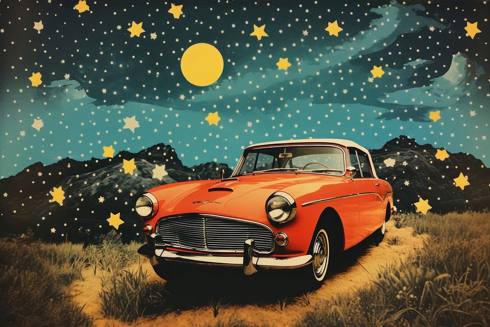 Car outdoors vehicle galaxy. AI generated Image by rawpixel.