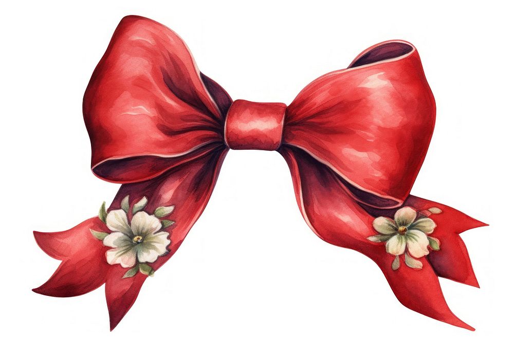 Petal bow red white background. AI generated Image by rawpixel.