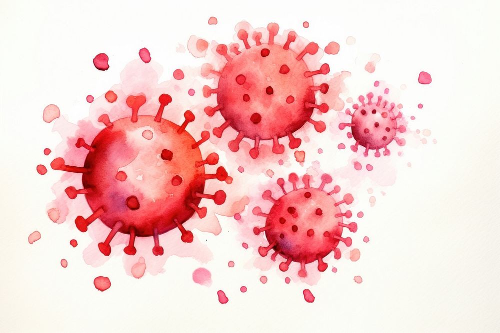 Virus microbiology biochemistry splattered. AI generated Image by rawpixel.