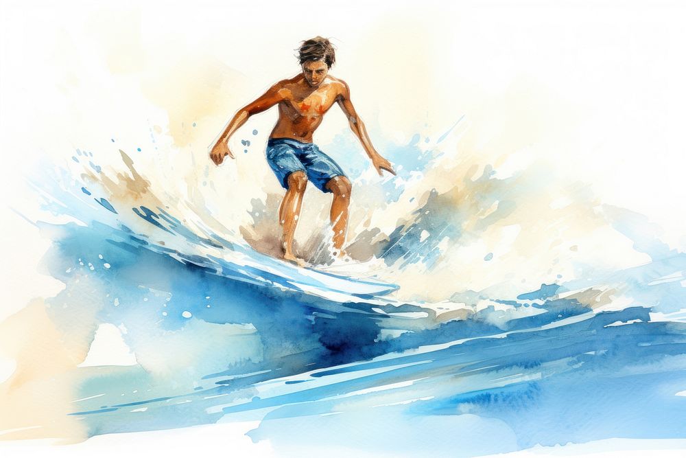 Surfing sports adult water. AI generated Image by rawpixel.
